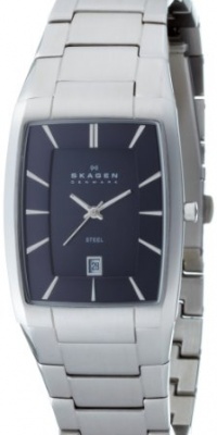 Skagen Denmark Mens Watch Black Dial with Rectangle Case #690LSXB Skagen Denmark Mens Watch Black Dial with Rectangle Case #690LSXB