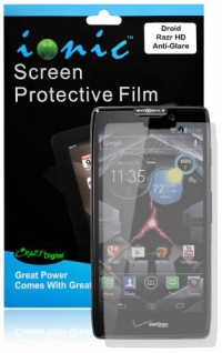 Ionic Screen Protector Film Matte (Anti-Glare) for Motorola Droid Razr HD Droid Razr MAXX HD (AT&T, T-Mobile, Sprint, Verizon) (3-pack) Ionic Screen Protector Film Matte (Anti-Glare) for Motorola Droid Razr HD Droid Razr MAXX HD (AT&T, T-Mobile, Sprint, Verizon) (3-pack)