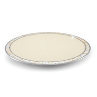 Beautiful mosaic borders of hand cut inlaid Mother of Pearl tiles frame the Classic Lazy Susan from Julia Knight. Sandcast by hand and handpainted with a special color enamel that is mixed with crushed mother of pearl, it is both lovely and functional. Beautiful mosaic borders of hand cut inlaid Mother of Pearl tiles frame the Classic Lazy Susan from Julia Knight. Sandcast by hand and handpainted with a special color enamel that is mixed with crushed mother of pearl, it is both lovely and functional.