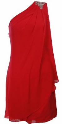 JS Boutique Women's Embellished Chiffon Flutter Sleeve Dress