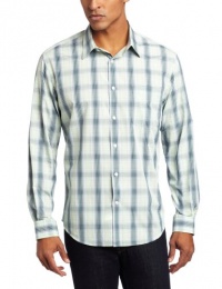 Perry Ellis Men's Long Sleeve Ombre Plaid Woven Perry Ellis Men's Long Sleeve Ombre Plaid Woven