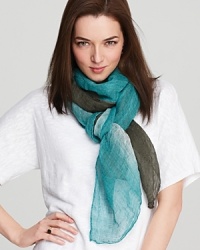 Add a flourish of femininity to everyday staples with this Eileen Fisher scarf that taps into the color blocking trend. Offset the statement piece against sleek white separates. Add a flourish of femininity to everyday staples with this Eileen Fisher scarf that taps into the color blocking trend. Offset the statement piece against sleek white separates.