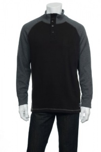 Nautica Jeans Co Men's Wine Color Block Mock Neck Sweater Nautica Jeans Co Men's Wine Color Block Mock Neck Sweater