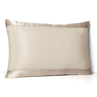 A silk border adds a textural luxury to this luminous Donna Karan sham--a simple way to infuse your boudoir with elegance. A silk border adds a textural luxury to this luminous Donna Karan sham--a simple way to infuse your boudoir with elegance.