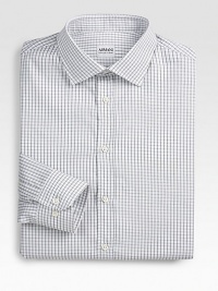 Elevate your boardroom attire with this neatly tailored dress shirt of soft, check-printed cotton.Button-frontSpread collarPlacket frontCottonMachine washImported Elevate your boardroom attire with this neatly tailored dress shirt of soft, check-printed cotton.Button-frontSpread collarPlacket frontCottonMachine washImported
