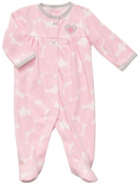 Carter's Micro Fleece Snap - Pink White Dot Print-6M Carter's Micro Fleece Snap - Pink White Dot Print-6M