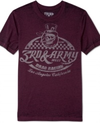 Live in the fast lane with this lightweight burnout t-shirt by 3rd & Army. Live in the fast lane with this lightweight burnout t-shirt by 3rd & Army.