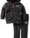 Baby Phat - Baby-Girls Newborn French Terry Jog Set, Black, 6-9 Months