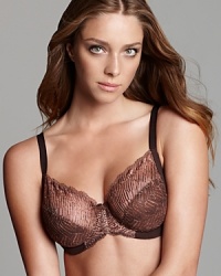 This underwire bra from Wacoal features mesh patterned soft cups and scalloped lace trim for a feminine finish. Style #855217. This underwire bra from Wacoal features mesh patterned soft cups and scalloped lace trim for a feminine finish. Style #855217.