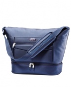 Leave hassle behind! Pack-up your belongings in this versatile boarding bag that comfortably fits under most airline seats, so you can have easy access to the essentials when you need them en route. The large center opening and separate bottom compartment leave room to easily sort out all of your necessities. 10-year warranty.