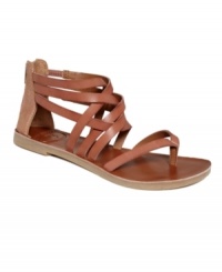 A strappy sensation. Rugged, crisscrossing straps give signature Lucky Brand style to the Heda gladiator sandals. A strappy sensation. Rugged, crisscrossing straps give signature Lucky Brand style to the Heda gladiator sandals.
