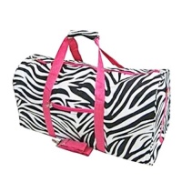 Zebra and Hot Pink Duffel Bag Large 22 Zebra and Hot Pink Duffel Bag Large 22