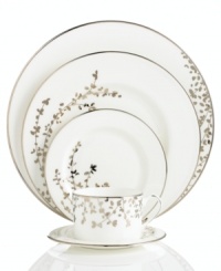 An instant classic from kate spade new york, the Gardner Street Platinum place setting is the definition of contemporary elegance. Stems of platinum foliage flourish on fine white bone china, creating a stylized two-tone floral motif to freshen up your formal table. An instant classic from kate spade new york, the Gardner Street Platinum place setting is the definition of contemporary elegance. Stems of platinum foliage flourish on fine white bone china, creating a stylized two-tone floral motif to freshen up your formal table.