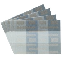Benson Mills Illusions Geometric shapes Woven Vinyl Placemats, Turquoise, Set of 4 Benson Mills Illusions Geometric shapes Woven Vinyl Placemats, Turquoise, Set of 4