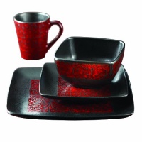 American Atelier Yardley 16-Piece Dinnerware Set, Red American Atelier Yardley 16-Piece Dinnerware Set, Red