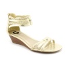 G By Guess Intrest Open Toe Wedges Heels Shoes Gold Womens New/Display