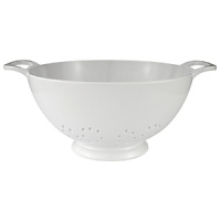 This large colander by Zak Designs Inc is 9.25in. and made of durable, 100% melamine. Stable, raised bottoms and easy-grip handles. Resistant to acids, alkai and stains. Dishwasher Safe. This large colander by Zak Designs Inc is 9.25in. and made of durable, 100% melamine. Stable, raised bottoms and easy-grip handles. Resistant to acids, alkai and stains. Dishwasher Safe.