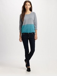 Soft sweatshirt knit, dip-dyed for a chic, contemporary update.ScoopneckRaglan sleevesRaw-edge hemPullover styleAbout 23 from shoulder to hemCottonMachine washMade in USA of imported fabricModel shown is 5'11 (180cm) wearing US size Small. Soft sweatshirt knit, dip-dyed for a chic, contemporary update.ScoopneckRaglan sleevesRaw-edge hemPullover styleAbout 23 from shoulder to hemCottonMachine washMade in USA of imported fabricModel shown is 5'11 (180cm) wearing US size Small.