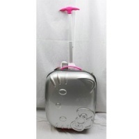 Hello Kitty 18 Rolling ABS Luggage Bag Hard Suit Case- Silver Face Bow Hello Kitty 18 Rolling ABS Luggage Bag Hard Suit Case- Silver Face Bow
