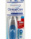 Brushpoint Clinical Care Battery Power Tooth Brush, Metallic Silver with Blue Button