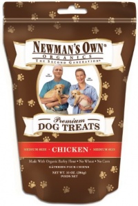 Newman's Own Organics Premium Dog Treats, Chicken, Medium Size, 10-Ounce Bags (Pack of 6) Newman's Own Organics Premium Dog Treats, Chicken, Medium Size, 10-Ounce Bags (Pack of 6)
