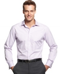Suit up in style in your business best with this striped shirt from Perry Ellis. (Clearance) Suit up in style in your business best with this striped shirt from Perry Ellis. (Clearance)