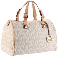 Michael Kors Grayson Large Womens Satchel Handbag with Logo Vanilla Michael Kors Grayson Large Womens Satchel Handbag with Logo Vanilla