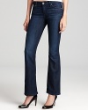 For the petite set, these AG Adriano Goldschmied jeans, offer a flattering bootcut fit in a slimming dark wash and classic five-pocket silhouette.