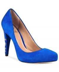 Like poetry in motion. Vince Camuto's Kaliope pumps feature intricate stud detailing on the heel that will make sure you dazzle 'em with each step. Like poetry in motion. Vince Camuto's Kaliope pumps feature intricate stud detailing on the heel that will make sure you dazzle 'em with each step.