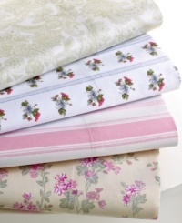 Vintage-inspired prints offer classic yet completely chic styling for your bed in this Vintage Home sheet set. Features luxe 400-thread count cotton construction and your choice of floral or striped designs. Vintage-inspired prints offer classic yet completely chic styling for your bed in this Vintage Home sheet set. Features luxe 400-thread count cotton construction and your choice of floral or striped designs.
