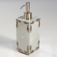 Elaborate, elegant bath accessories for the traditional home, hand-enameled with antique silver accents. Elaborate, elegant bath accessories for the traditional home, hand-enameled with antique silver accents.
