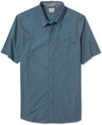 This Volcom short sleeve button down shirt offers a clean and crisp look that's sure to impress. This Volcom short sleeve button down shirt offers a clean and crisp look that's sure to impress.