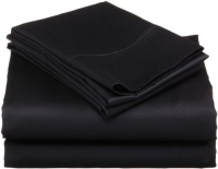 Wakefield Collection 400 Thread-Count 100% Pima Cotton Sateen 4 Piece Sheet Set, Full, Black Wakefield Collection 400 Thread-Count 100% Pima Cotton Sateen 4 Piece Sheet Set, Full, Black