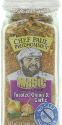 Chef Paul Prudhomme's Magic Seasoning Blends No Salt & No Sugar, Toasted Onion and Garlic, 2.1-Ounce Chef Paul Prudhomme's Magic Seasoning Blends No Salt & No Sugar, Toasted Onion and Garlic, 2.1-Ounce
