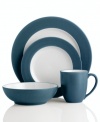 Make everyday meals a little more fun with a set of mix-and-match dinnerware and dishes from Noritake. Clean, modern shapes dressed in two contrasting hues-glazed white, matte blue-create place settings with endless possibilities.