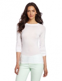 Calvin Klein Women's Layering Tees Long Sleeve T-shirt, White, Medium Calvin Klein Women's Layering Tees Long Sleeve T-shirt, White, Medium