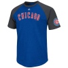 MLB Chicago Cubs Big Leaguer Fashion Crew Neck Ringer T-Shirt, Royal Heather/Charcoal Heather, X-Large