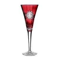 Waterford Snowflake Wishes, a new series of collectible giftware, celebrates nature's most beautiful and amazing feat of engineering -- the snowflake -- in a delightful 10 year series. This premier edition, Wishes for Joy, features fanciful snowflakes on a ruby-hued champagne flute in the style of Waterford's most beloved pattern, Lismore. Waterford Snowflake Wishes, a new series of collectible giftware, celebrates nature's most beautiful and amazing feat of engineering -- the snowflake -- in a delightful 10 year series. This premier edition, Wishes for Joy, features fanciful snowflakes on a ruby-hued champagne flute in the style of Waterford's most beloved pattern, Lismore.