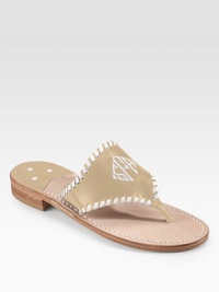 EXCLUSIVELY OURS. Thong-style leather sandals are constructed with Navajo inspiration and contrast whipstitch detail. Heel height, 1 Leather lining Leather/synthetic sole Made in USAFOR PERSONALIZATION Select a quantity, then scroll down and click on PERSONALIZE & ADD TO BAG to choose and preview your personalization options. Please allow 3 to 4 weeks for delivery. EXCLUSIVELY OURS. Thong-style leather sandals are constructed with Navajo inspiration and contrast whipstitch detail. Heel height, 1 Leather lining Leather/synthetic sole Made in USAFOR PERSONALIZATION Select a quantity, then scroll down and click on PERSONALIZE & ADD TO BAG to choose and preview your personalization options. Please allow 3 to 4 weeks for delivery.