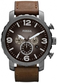 Fossil Nate Chronograph Leather Watch - Brown Fossil Nate Chronograph Leather Watch - Brown