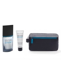 A sensation of freshness like a breath of fresh air on mountain tops. L'Eau d'Issey Pour Homme Sport celebrates the holiday with a three-piece gift set featuring a 3.3 oz Eau de Toilette Spray, a 2.5 oz All-Over Shampoo and a sporty, limited-edition travel case. A sensation of freshness like a breath of fresh air on mountain tops. L'Eau d'Issey Pour Homme Sport celebrates the holiday with a three-piece gift set featuring a 3.3 oz Eau de Toilette Spray, a 2.5 oz All-Over Shampoo and a sporty, limited-edition travel case.