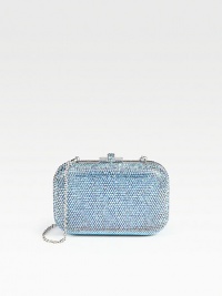 Crystallized beads add a touch of glam and sparkle to this structured metal minaudiere.Removable chain strap, 9 dropSlide-lock closureNappa leather lining6W X 4H X 1½DImported Crystallized beads add a touch of glam and sparkle to this structured metal minaudiere.Removable chain strap, 9 dropSlide-lock closureNappa leather lining6W X 4H X 1½DImported