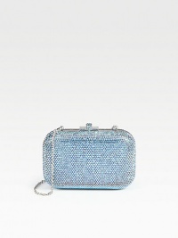 Crystallized beads add a touch of glam and sparkle to this structured metal minaudiere.Removable chain strap, 9 dropSlide-lock closureNappa leather lining6W X 4H X 1½DImported