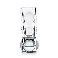Industrial and geometric shapes inspire the new Geode collection. Clear, full-lead crystal cube with magnifying lenses on lower sides and two round cuts on upper sides. Generous, stable shape. Designed by Thomas Bastide. Industrial and geometric shapes inspire the new Geode collection. Clear, full-lead crystal cube with magnifying lenses on lower sides and two round cuts on upper sides. Generous, stable shape. Designed by Thomas Bastide.