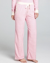 Wear sweet stripes to sleep with these super-soft, velour waffle pants from Kensie.
