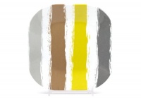 Q Squared 7-1/2-Inch Square Plate Urban Block, Platinum Stripes Q Squared 7-1/2-Inch Square Plate Urban Block, Platinum Stripes
