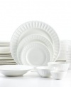 The Cellar Dinnerware, White Elements  Paloma Embossed  42 Piece Set