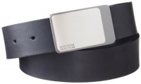 Kenneth Cole REACTION Men's Reversible Cut Edge Belt With Embossed Line Detail,Black/Black,34