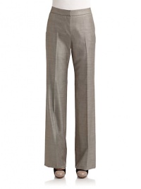 THE LOOKMid-width waistbandHook-and-eye closure with interior button tab and zip flyDual slash pocketsStraight legsBack waist darts THE FITRise, about 9Inseam, about 36THE MATERIALWool/silk/elastaneFully linedCARE & ORIGINDry cleanMade in ItalyModel shown is 5'9 (175cm) wearing US size 4. THE LOOKMid-width waistbandHook-and-eye closure with interior button tab and zip flyDual slash pocketsStraight legsBack waist darts THE FITRise, about 9Inseam, about 36THE MATERIALWool/silk/elastaneFully linedCARE & ORIGINDry cleanMade in ItalyModel shown is 5'9 (175cm) wearing US size 4.