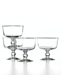See what's on the menu with luminous dessert bowls from The Cellar. A classic pedestal shape crafted in easy-care glass elevates ice cream, trifles and berries to delicious new heights. See what's on the menu with luminous dessert bowls from The Cellar. A classic pedestal shape crafted in easy-care glass elevates ice cream, trifles and berries to delicious new heights.